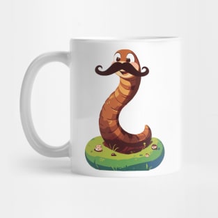 Mustache Worm Mug